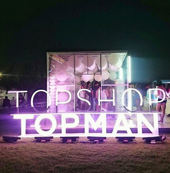 Topshop pop-up festival Retail design