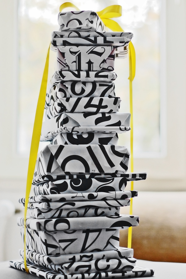 Typography gift wrap paper