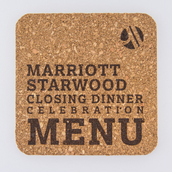Table Numbers menu Coasters laser type e design Marriott
