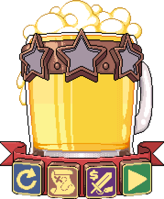mobile game art Hero monster Level pixel rpg Armor creature design Pixel art beer drink runner