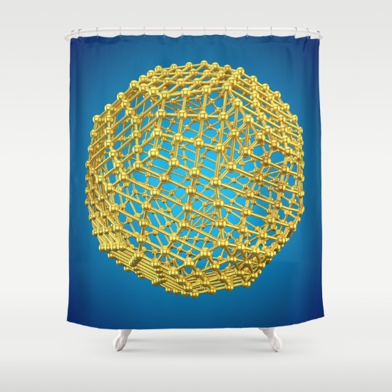 print 3D atom Array gold blue abstract clothes duvetcover bag shower curtain