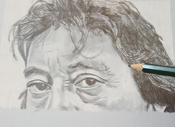 portrait Serge Gainsbourg pencil