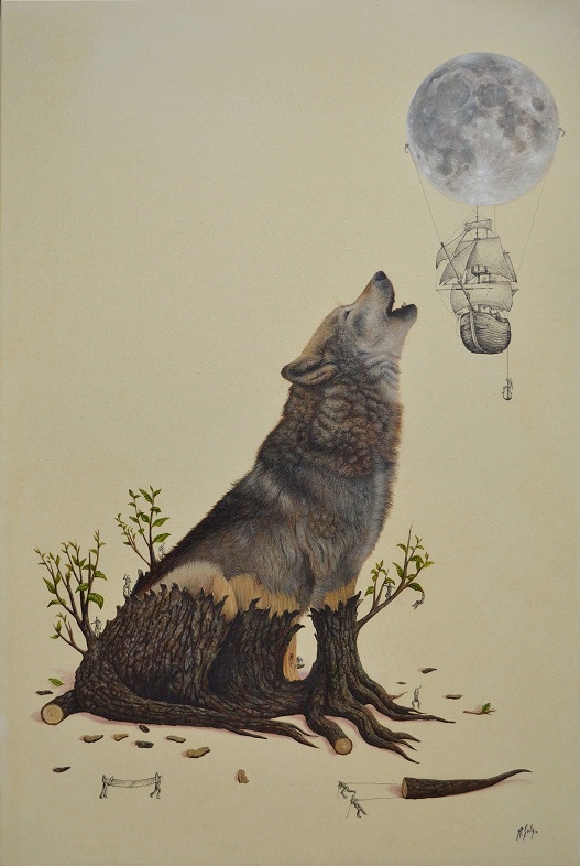 wolf moon ship wood forest