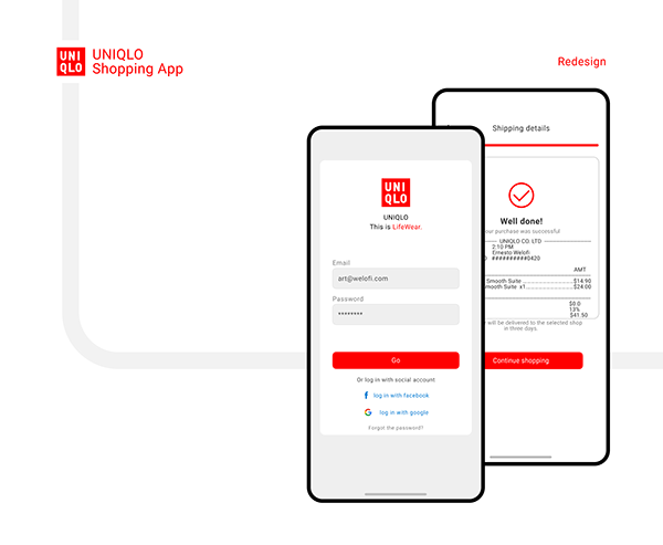 UNIQLO - Mobile app redesign
