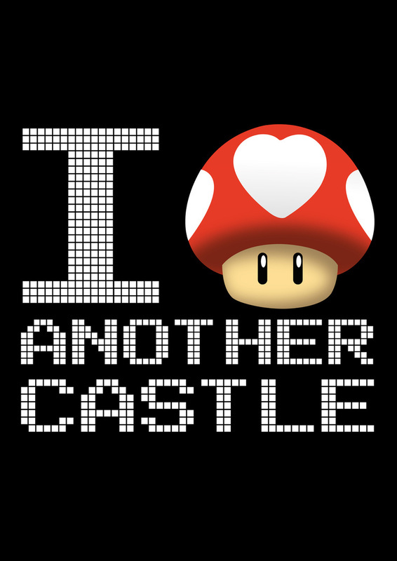 Gaming geek mushroom mario Super Mario Nintendo NES 8 bits pixels humor I LOVE