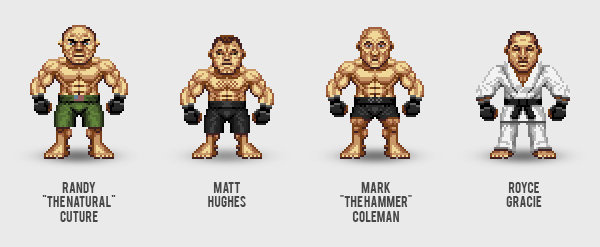 UFC Pixel art pixel MMA characters martial art fight nintend SEGA Retro game  retro game