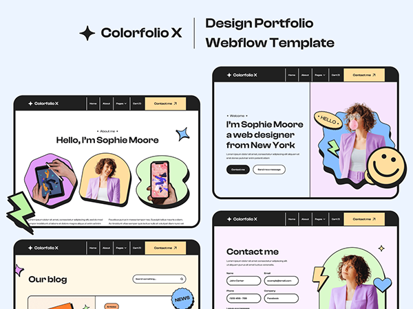 Colorfolio X - Portfolio Webflow Template