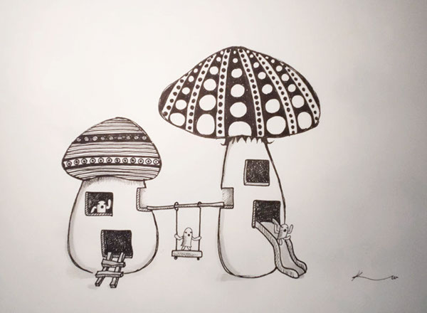 Mushroom Drawing 1 on Behance
