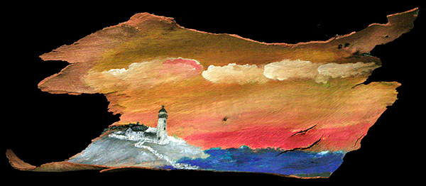 lighthouse sea water oil acrylic woods sea wood ink