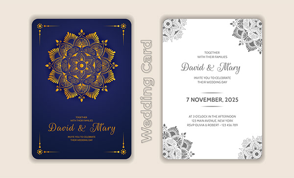Luxury Mandala and Wedding card template Design