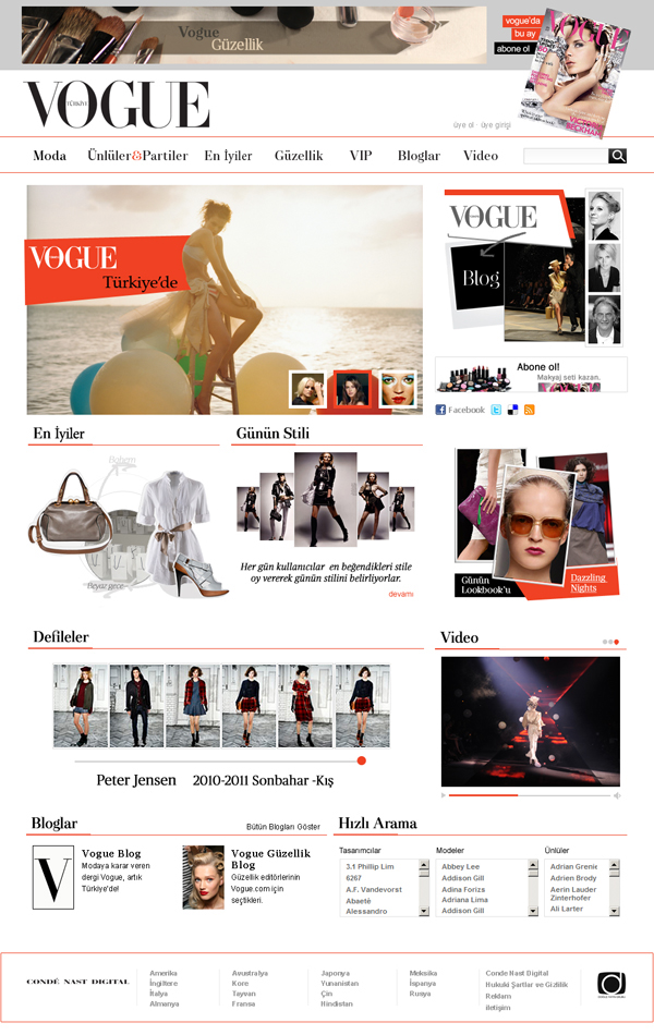 vogue Website Web site magazin