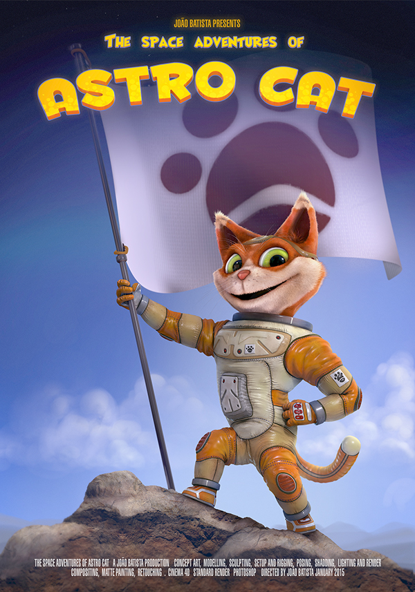 The space adventures of Astro Cat - Movie Poster (2015) on Behance