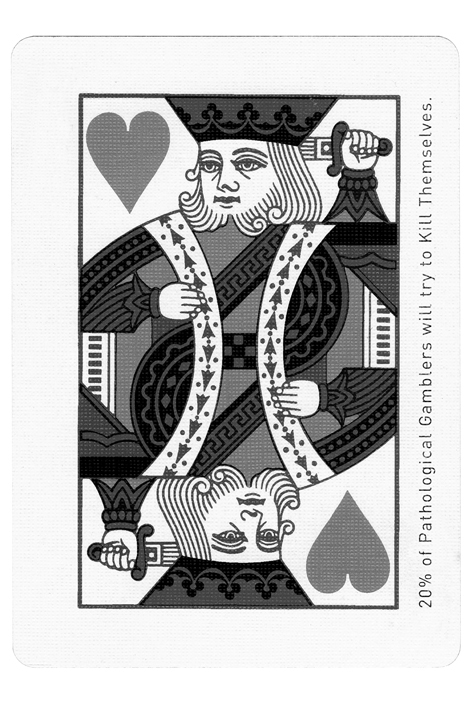 gambling death suicide activism cards ace king neon black and white greyscale Suicide King fact