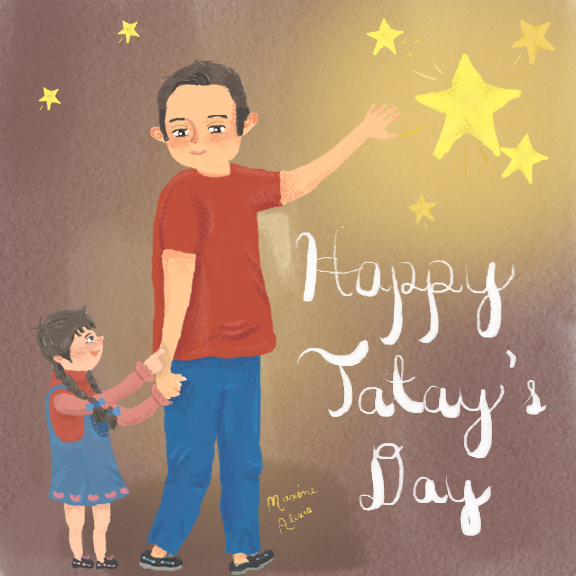 #illustration Fathersday fatherlylove gouache Illustrator ILLUSTRATION  cute father&daughter