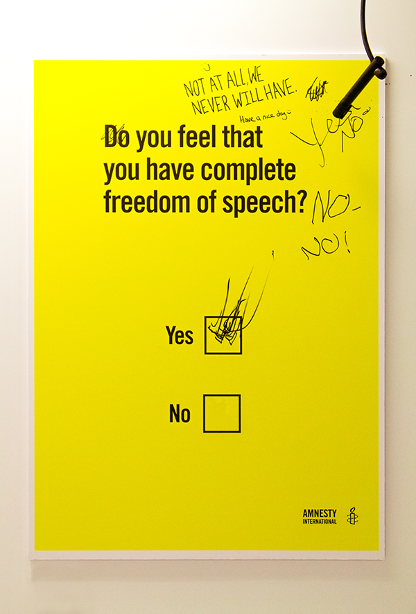 Amnesty poster - Freedom of Speech