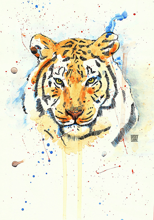 tiger poster tigerskin optic eyes party electro
