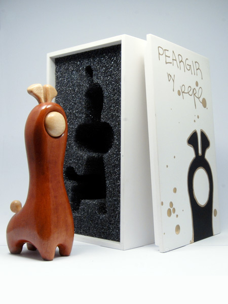 wood toy designer toy carving handcrafted pepe smallstuffstudio