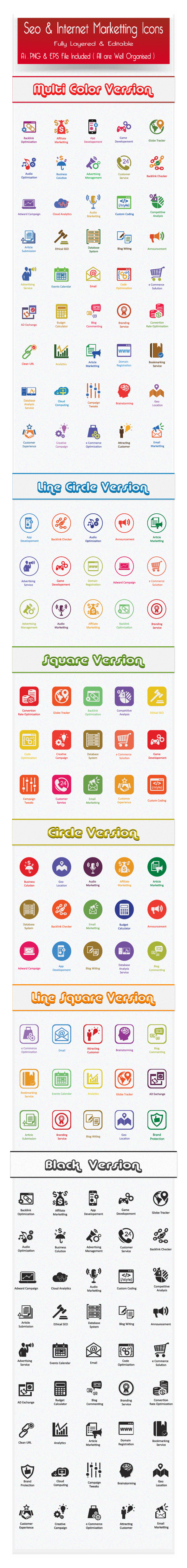 SEO icons Internet merketing Web analytics design vector icons flat icons seo icon web icon business seo services colorful web design services