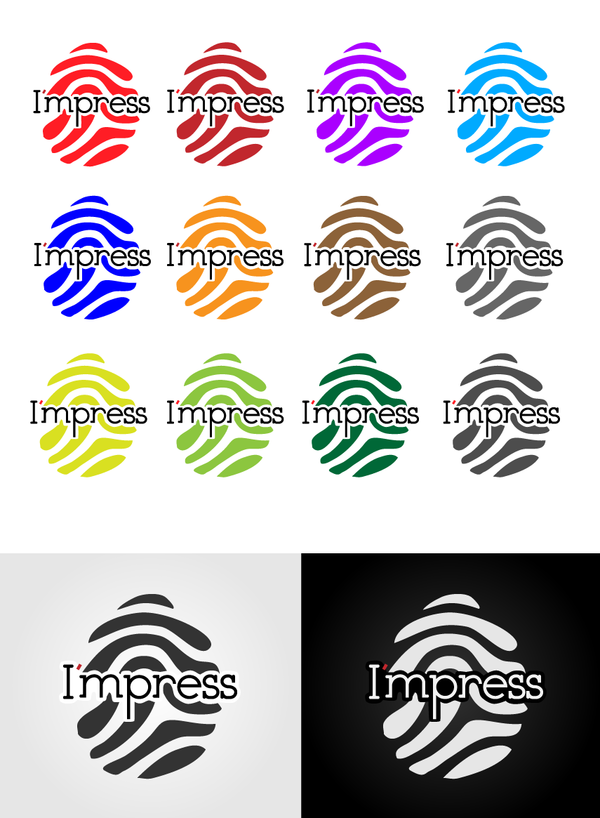 impress logo Logotype press i'mpress.ge i'mpress colored typographic