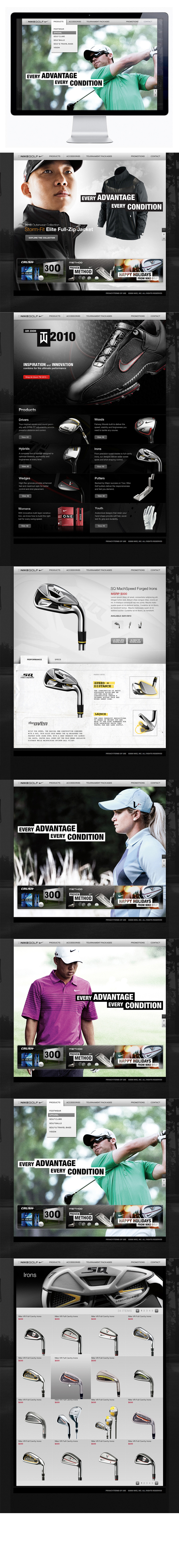 Nike  nike golf corporate golf sports Web UI design