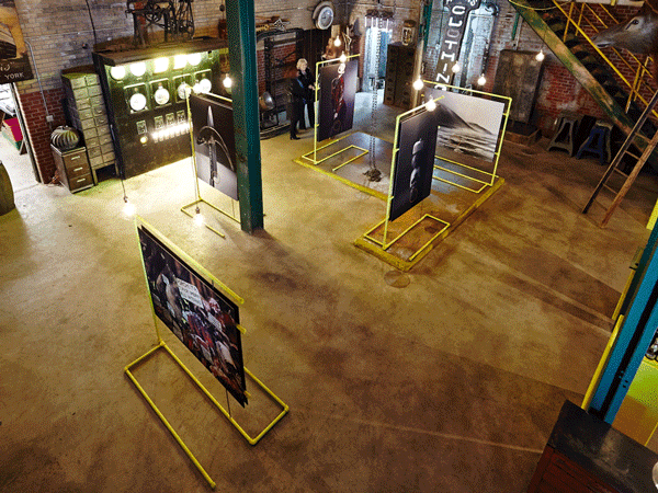 scott leder design fuze goes bang! environmental design gallery design showcase industrial Lighting Design  framing installation Interior Event power plant FUZE Reps factory