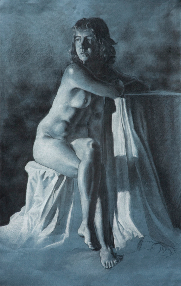 figure figurative Prud'hon nude black White blue naked male female