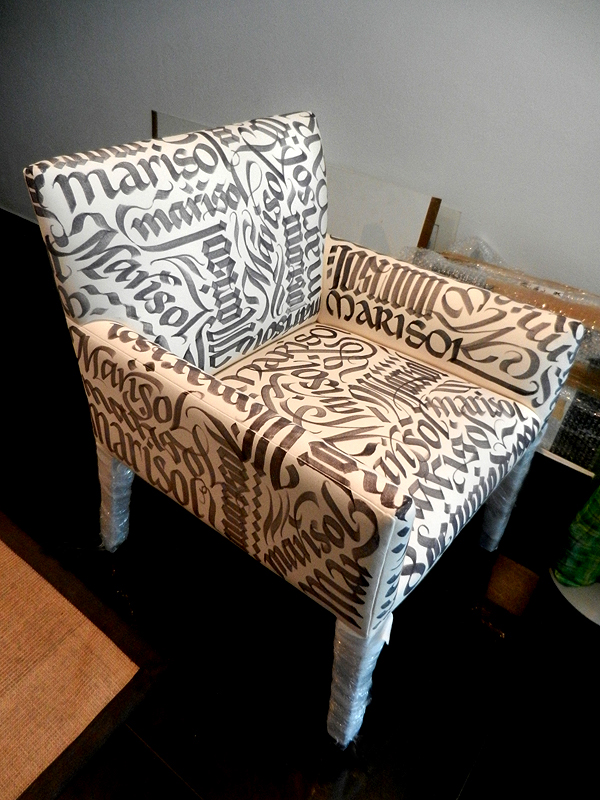 chair sillon furniture Monochromatic calligraphic