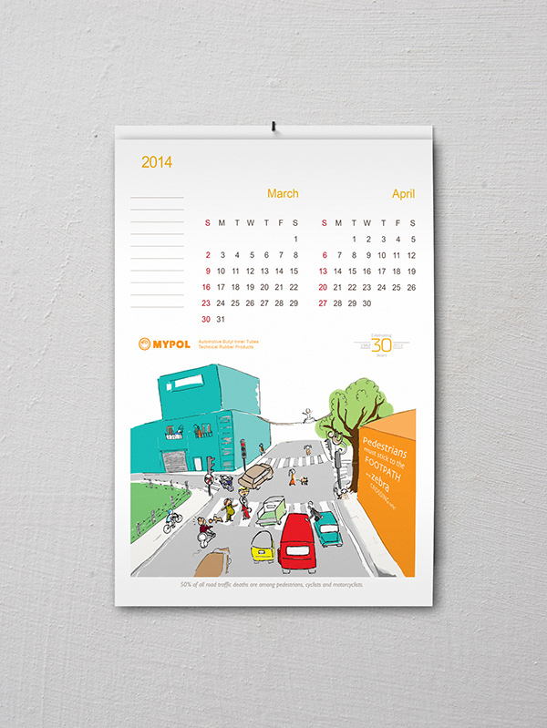 Road Safety traffic calendar Indian Roads