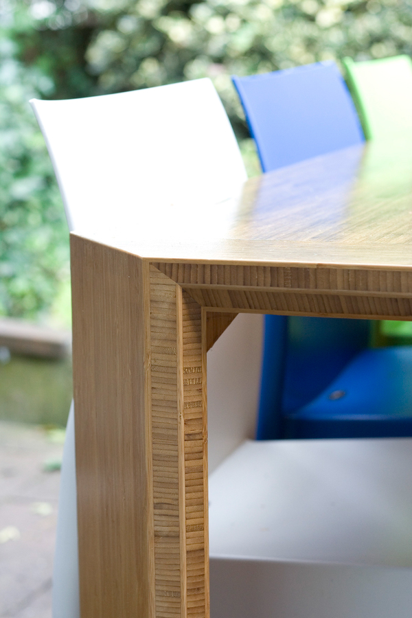 Facet Table table. bamboo garden furniture