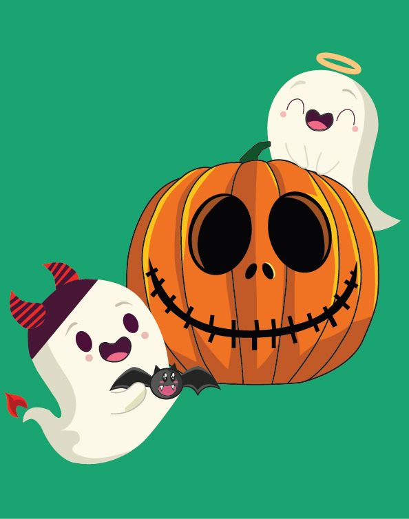 Happy Ghosts in Halloween