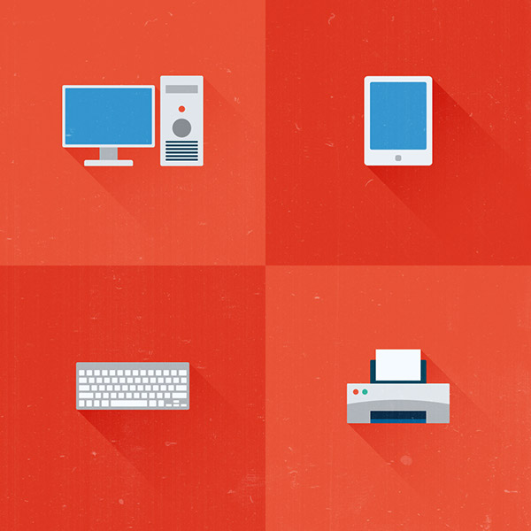 poster icons flat design vintage goodwill recycling Sustainability Electronics tech non profit environment