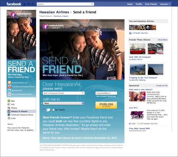 Sweepstakes contest mobile desktop apps Hawaiian Airlines