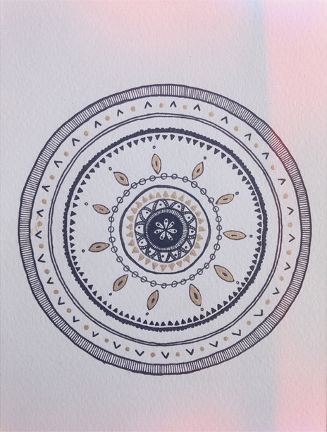 black draw Illustrator sketch Mandala eye paper handmade fineliner