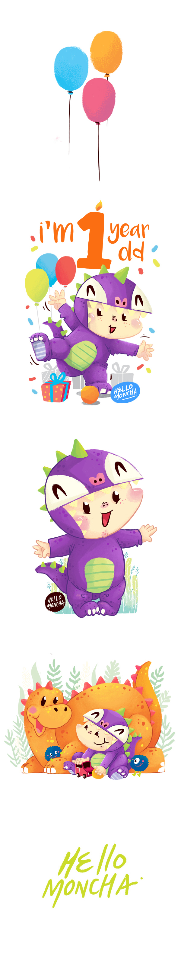 ILLUSTRATION  Drawing  cute digital monster Character kids funny