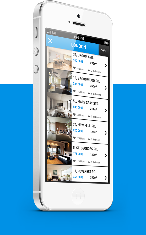 app ios iphone room Rent buy search Interface UI application mobile