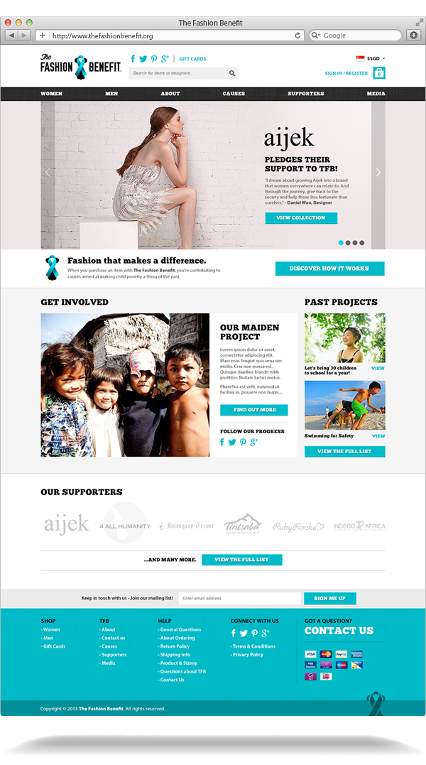benefit design Clothing social enterprise fashionable Website UI ux corporate identity dress skirt charity