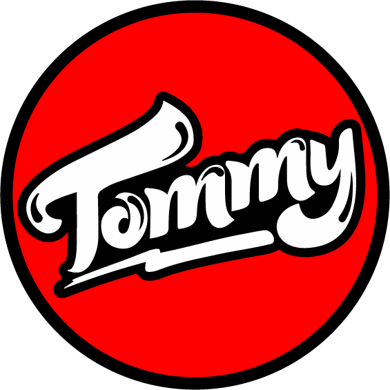 tommy logo Hipster cool red black White inspired