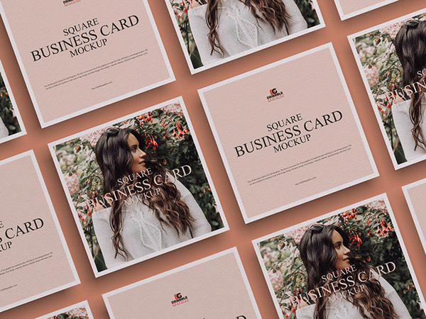 Free Square Business Card Mockup PSD