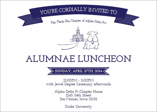 Alpha Delta Pi Luncheon Invitation
