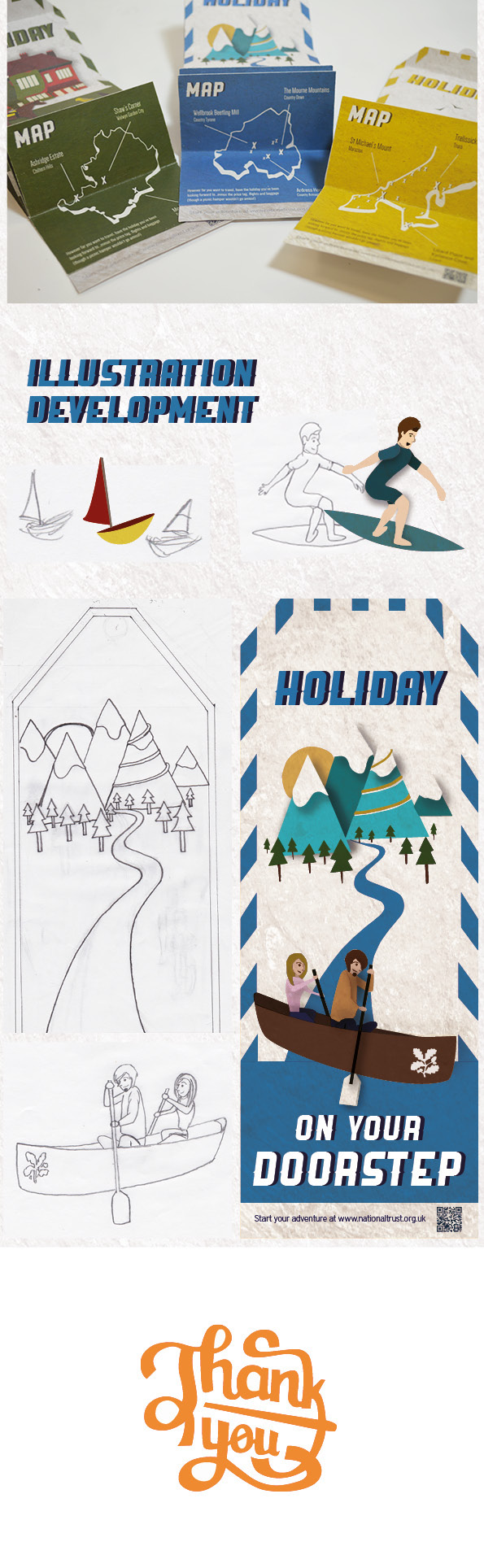 NationalTrust D&AD campaign leaflets doorstep   adventure Holiday Promotion student Competition print directmail Illustrative vector