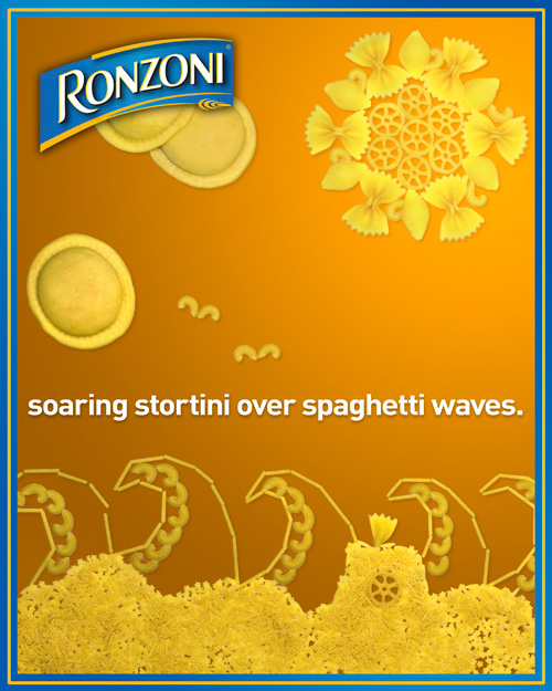 Pasta Ronzoni pasta ad photo ad Imaging Pratt Institute pratt Max Shuppert pratt comd
