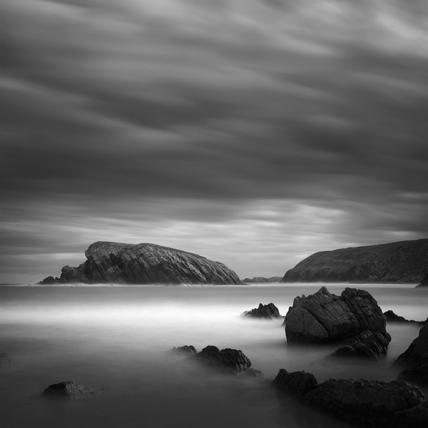 sea seascapes Coast rocks longexposure black and white