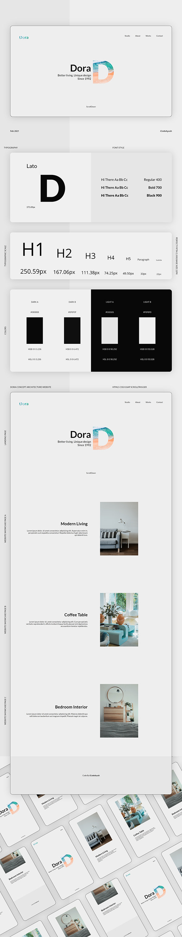 Dora (Golden Ratio Grid) (Architecture Website Concept)