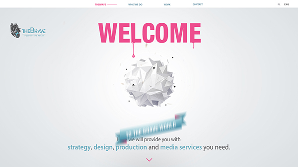 TheBrave HTML 5 scroll dark light pink Web agency portfolio design