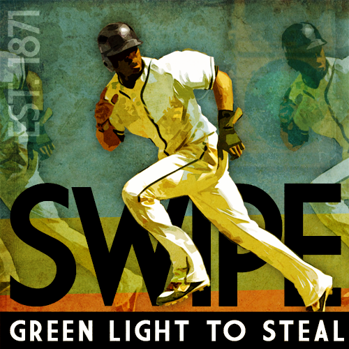 baseball sports Home Run batter stolen base player print poster swing away SWIPE