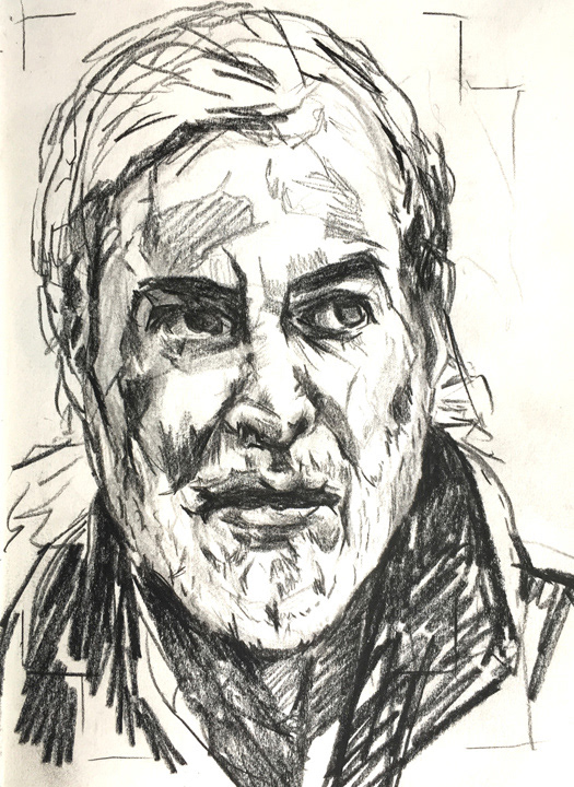 Victor : Drawing of Five Deeps Crew - Alexandra Gould