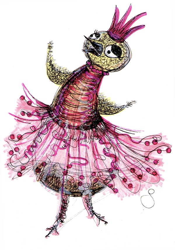Adobe Portfolio watercolour pen ink royal ballet chicks chickens illustrations Character design Braidwood canberra arts