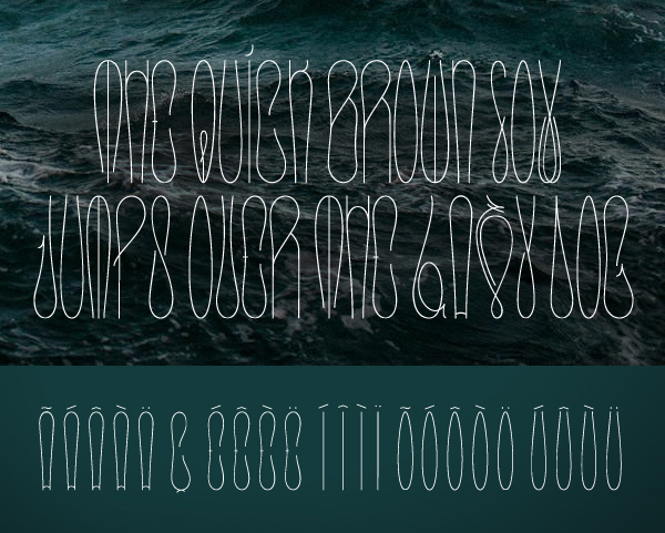type Typeface font skinny seagull fishhook storm curves organic