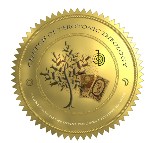church tarot theology logo design golden seal official
