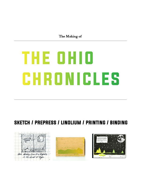 letterpress process ohio linolium typesetting Bookbinding accordion book printmaking